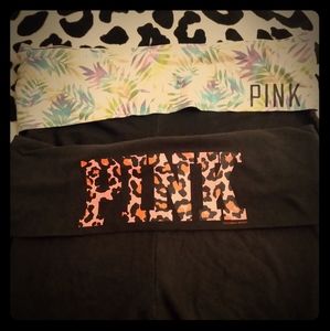 2 pairs VS Pink crop yoga pants